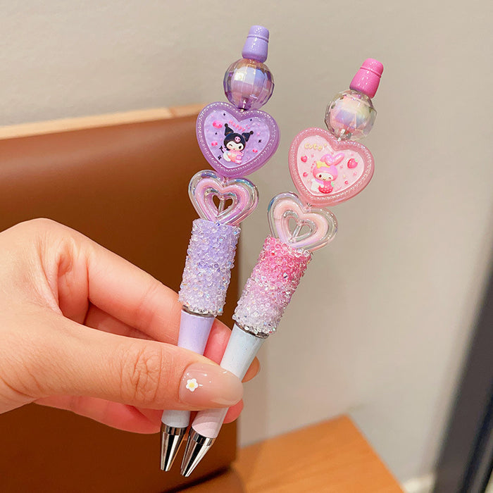 Wholesale Crystal Flash Diamond Rotary Gel Pen Dream Student Beaded Pen Cartoon Signature Pen
