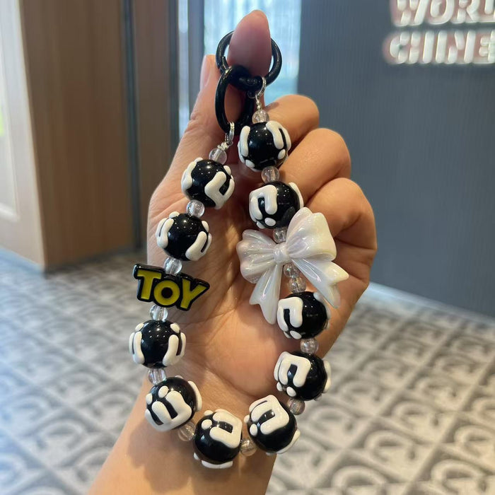 Wholesale Handmade bead painted bow, mobile phone chain pendant, letter bag pendant, hanging decoration