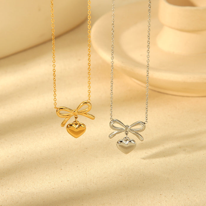 Wholesale love pendant necklace stainless steel clavicle chain necklace women
