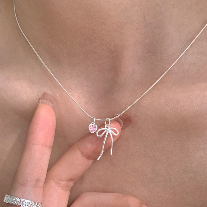 Wholesale  S925 Sterling Silver Butterfly Necklace Gift Female Niche Personalized Pendant