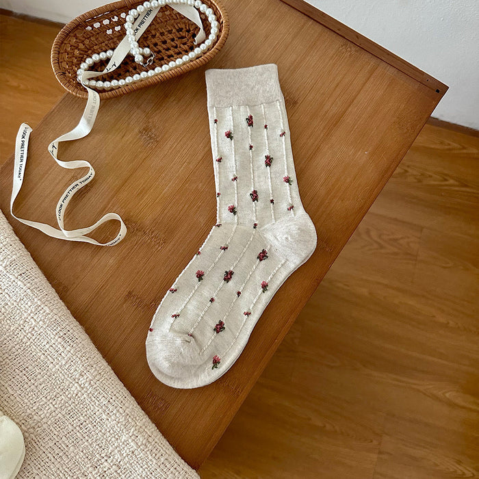 Wholesale Butterfly knot socks, mid tube socks, new niche original stacking socks