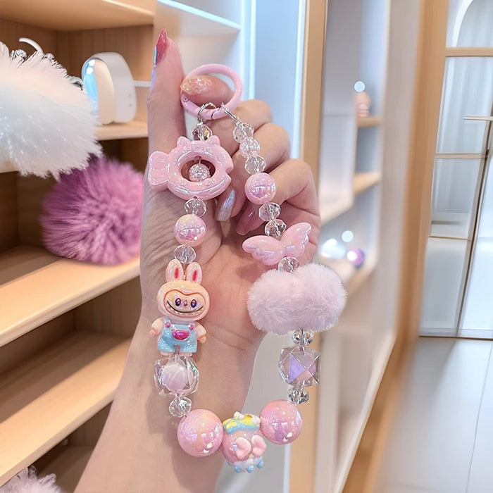 Wholesale Fur Ball Doll Mobile Phone Chain Girl Cartoon  Bag Gift Pendant