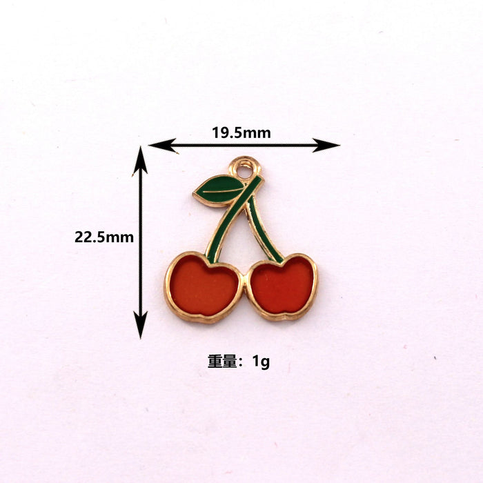 Wholesale 10pcs Personalized Transparent Hollow Fruit Alloy Oil Dropping Earrings Pendant Keychain Pendant Accessories
