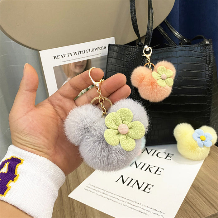 Wholesale Creative Cartoon Head Keychain Cute Plush Bag Pendant Car Key Chain Pendant Accessories Small Gift
