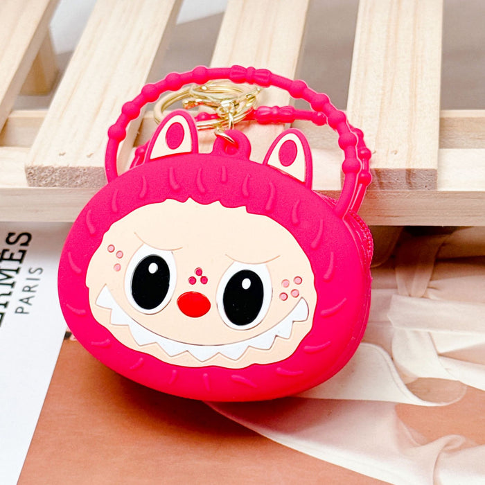 Wholesale Silicone Coin Purse Keychain Portable Round Cartoon Headset Storage Bag Decorative Small Pendant