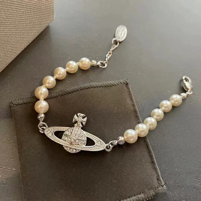 Wholesale Classic Saturn Pearl Bracelet Saturn Diamond Set Pearl Bracelet