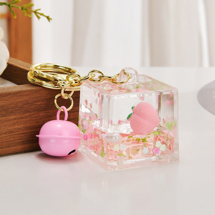 Wholesale Quicksand Bottle Cartoon Kitten Keychain