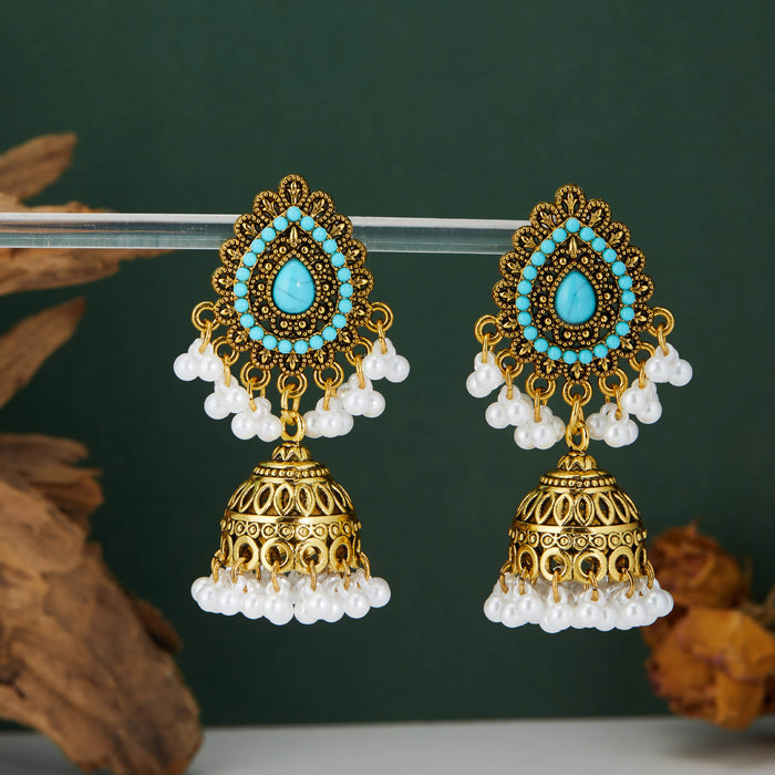 Wholesale Bohemian Retro Ethnic Style Turquoise Earrings