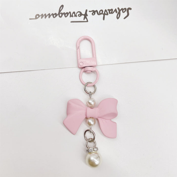 Wholesale Soft Touch Lacquer Bow Keychain Mixed Color Plastic Bag Charm MOQ≥2