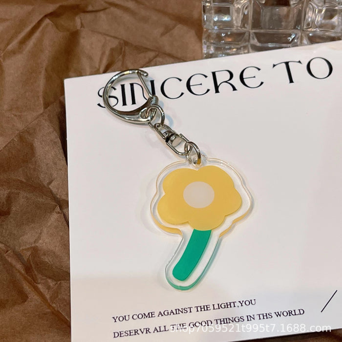 Wholesale Cute Keychain Double-sided Transparent Acrylic Girl Student Bag Accessories Children' s School Bag Couple' s Best Friend Pendant