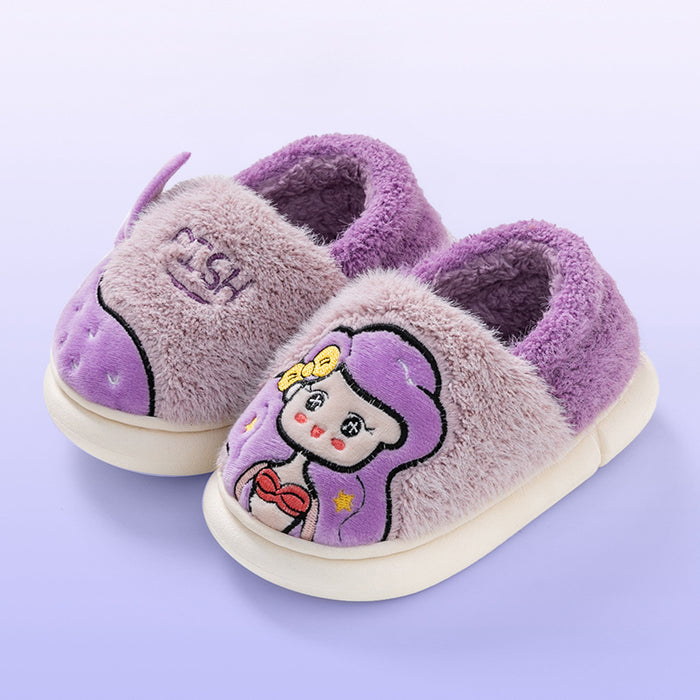 Wholesale Winter Children' s Cotton Slippers Bag Heel Girls Boys Dinosaur Indoor F Slippers Kids Baby Anti-slip Cotton Shoes