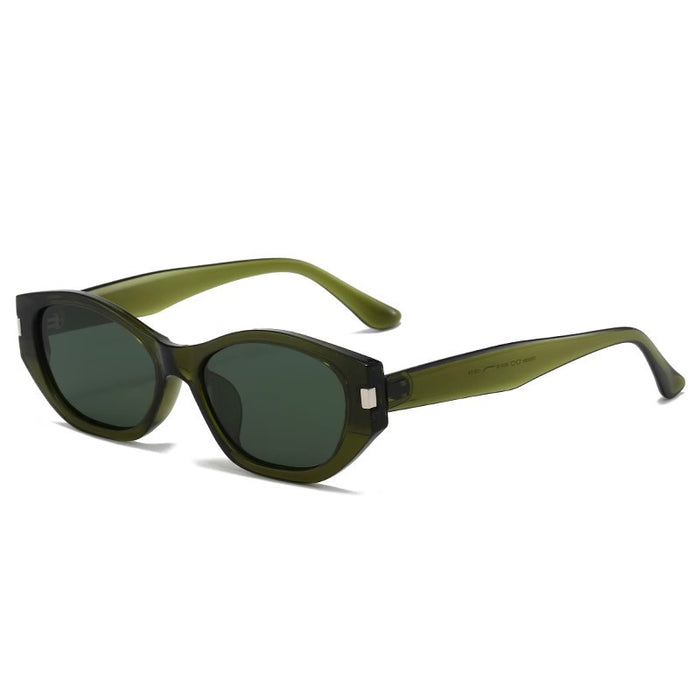 Wholesale Tea ink green sunglasses for women, round face for slimming, high-end sunglasses