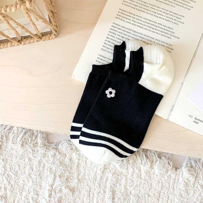 Wholesale Socks Flower Shallow Mouth Ship Socks Trendy Invisible Socks Cotton