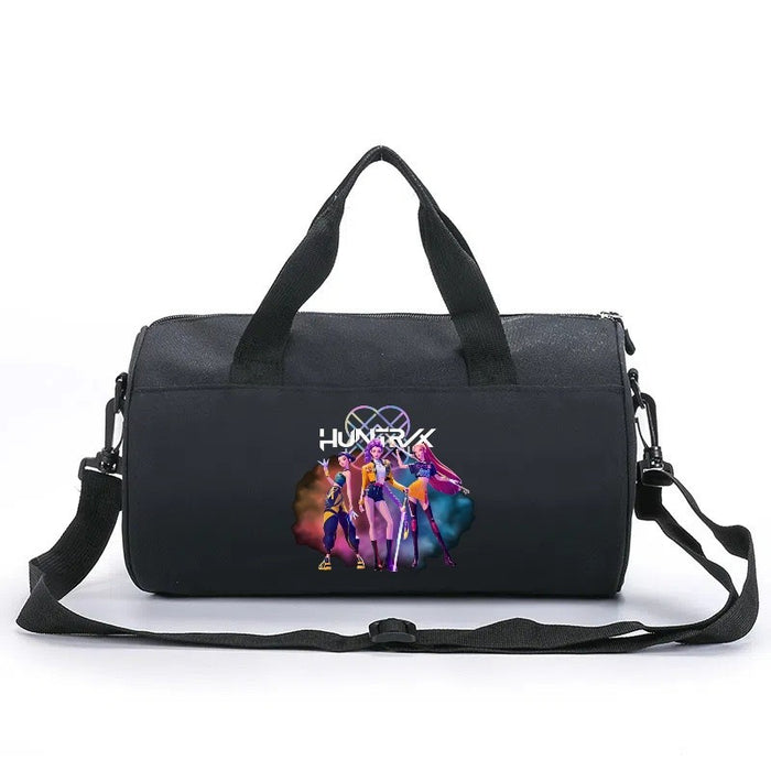Wholesale KPOP Cartoon print cylindrical sports and fitness crossbody handbags