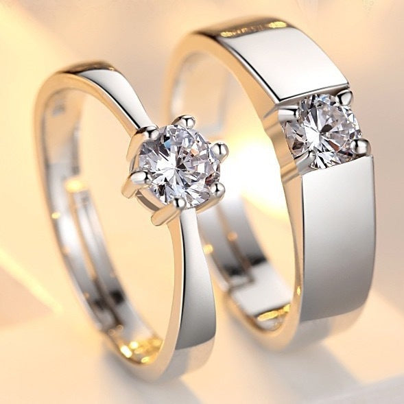 Wholesale Zircon rings for men and women, open mouth diamond inlaid men's hand jewelry