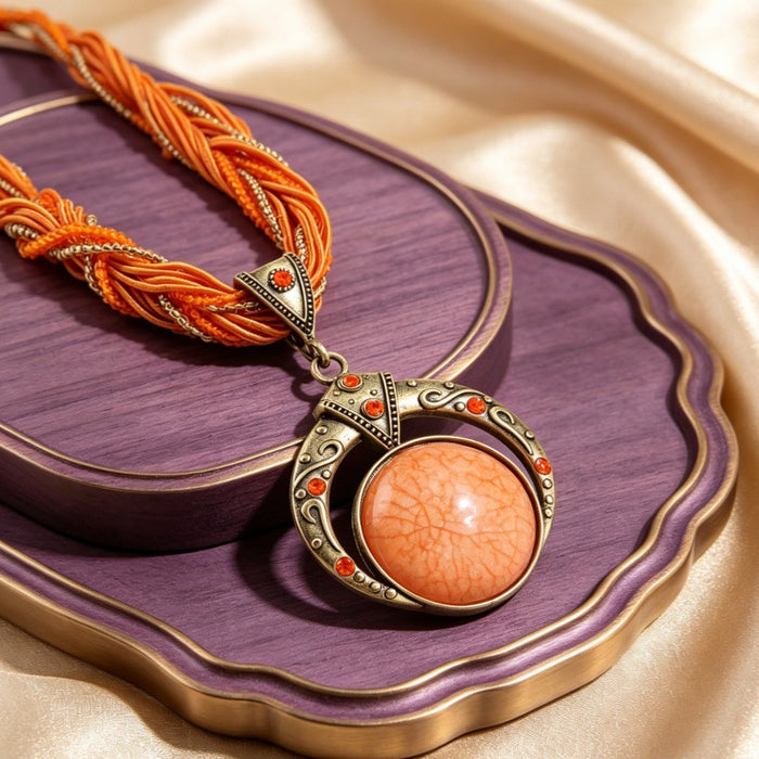 Wholesale Resin Boho Geometric Handmade Necklace MOQ≥2