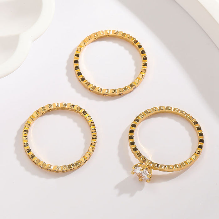 Wholesale Small niche design ring set, fashionable and high-end, light luxury index finger ring ring set