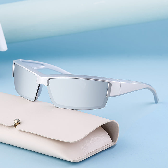 Wholesale Personalized Half Frame Sports Windproof Sunglasses Outdoor Cycling UV resistant Sunglasses