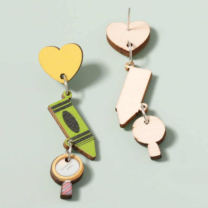 Wholesale handmade new wooden earrings cross-border personality sweet earrings