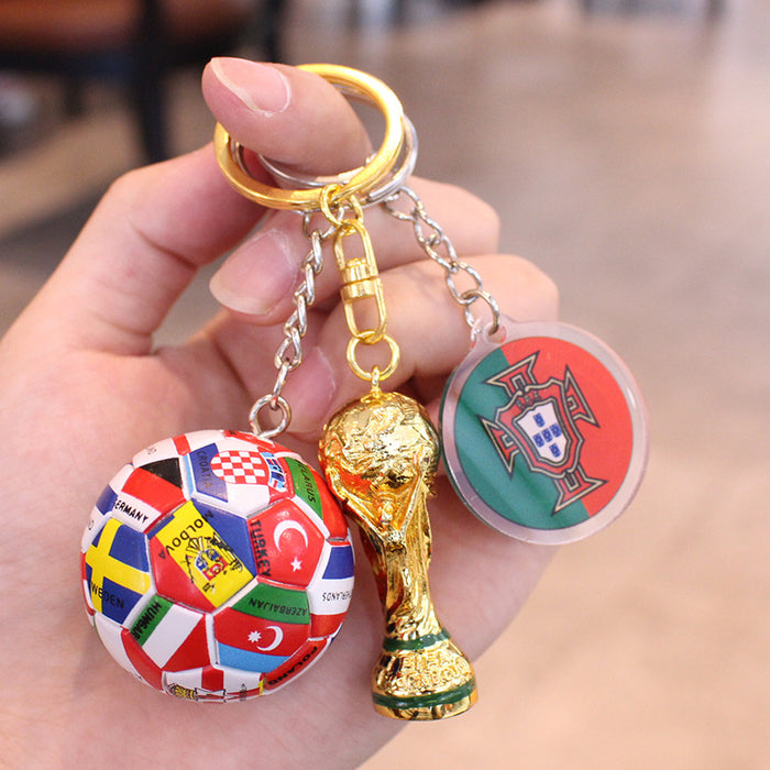 Wholesale Football Acrylic Car Keychain Pendant Gift for Fans