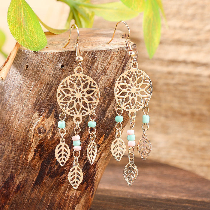 Wholesale Bohemian Tassel Geometric Drop Earrings Electroplated Zinc Alloy Jewelry Accessory MOQ≥2