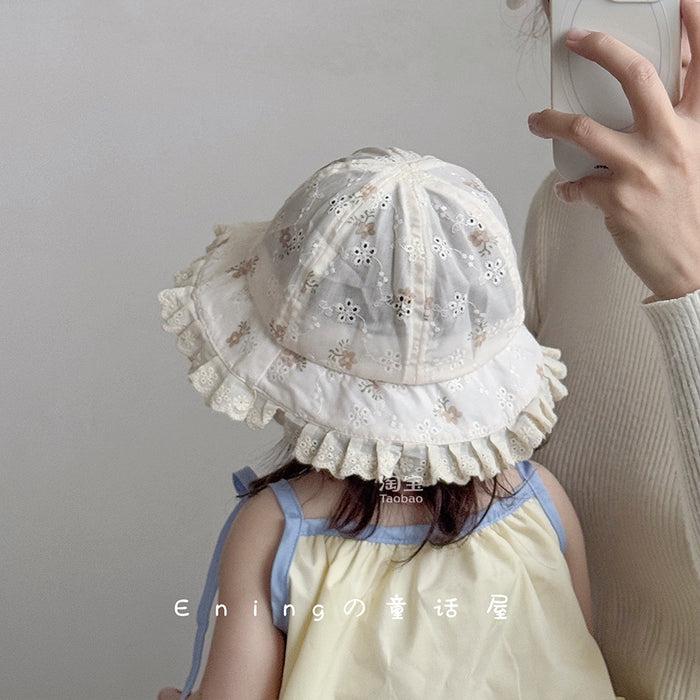 Wholesale Baby fisherman hat sun hat lace breathable thin design sun protection
