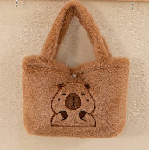 Wholesale Plush Capybara Backpack Cute Crossbody Handbag Female Cartoon Student Small Backpack