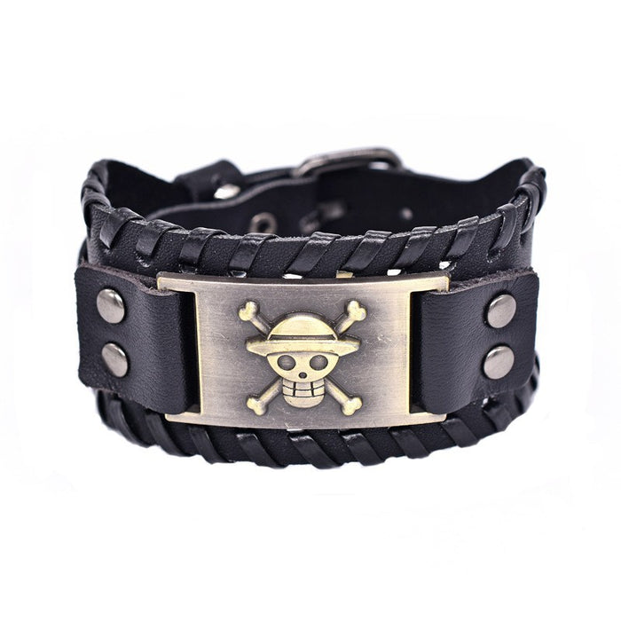 Wholesale Multi-layer Leather Wolf Head Men's Bracelet JDC-BT-FengH002