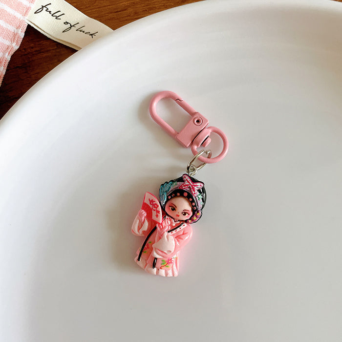 Wholesale Opera character keychain pendant, cute and personalized backpack hanging accessory with accessories
