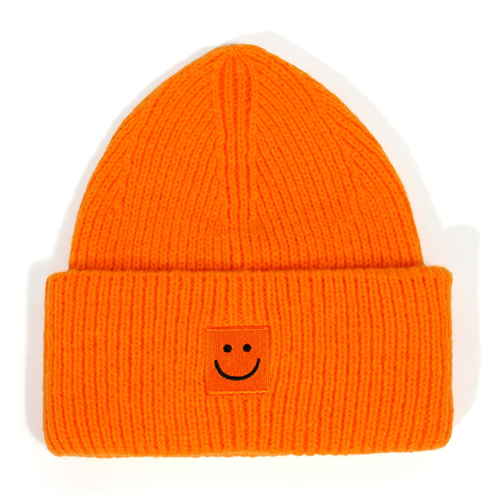 Wholesale Smiley Face Embroidery Acrylic Wool Knitted Hat JDC-FH-XiaMi011