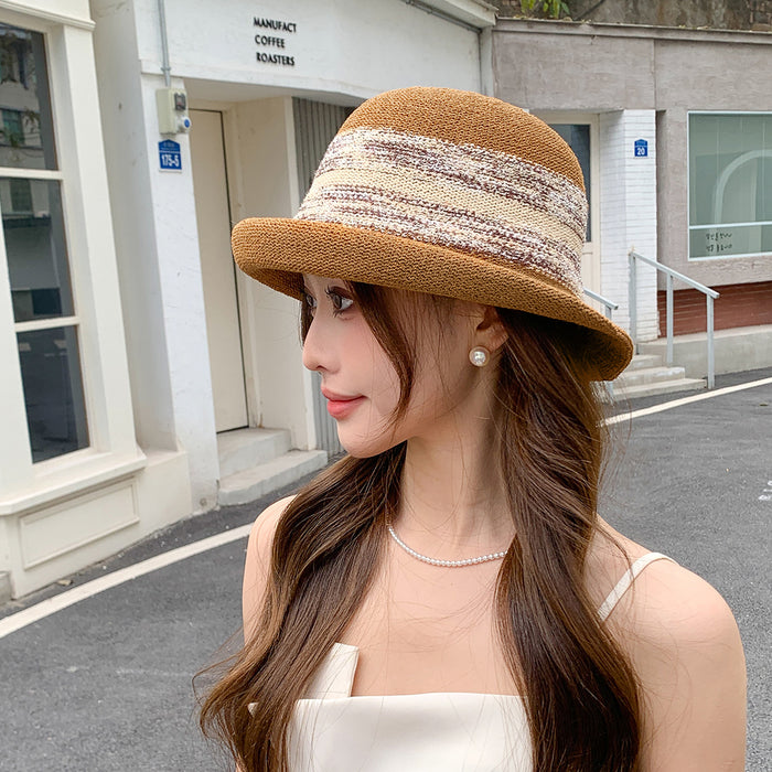 Wholesale  Women's Fashionable Elegant Face Outdoor Travel Sunshade Breathable Hat