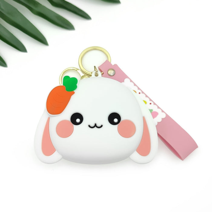 Wholesale Bunny cartoon silicone coin purse student schoolbag ornaments children's mini bag small pendant keychain