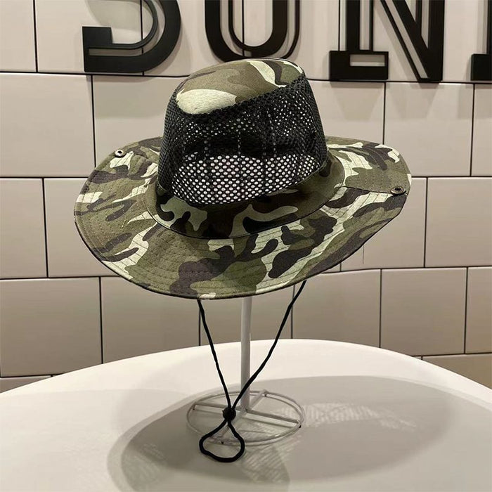 Wholesale Breathable mesh fisherman hat, foldable sun hat, outdoor fishing sun hat