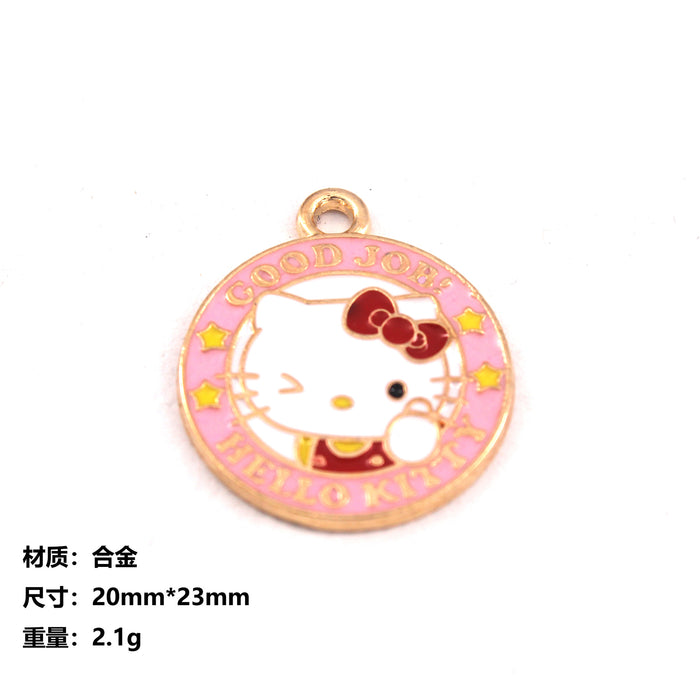 Wholesale 10pcs jewelry alloy cartoon  cat collection Princess earrings pendant necklace bracelet accessories cute keychain