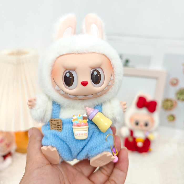 Wholesale Sitting 15cm Party Clothes Mini Doll Clothes Sweet Pink Strap Pants