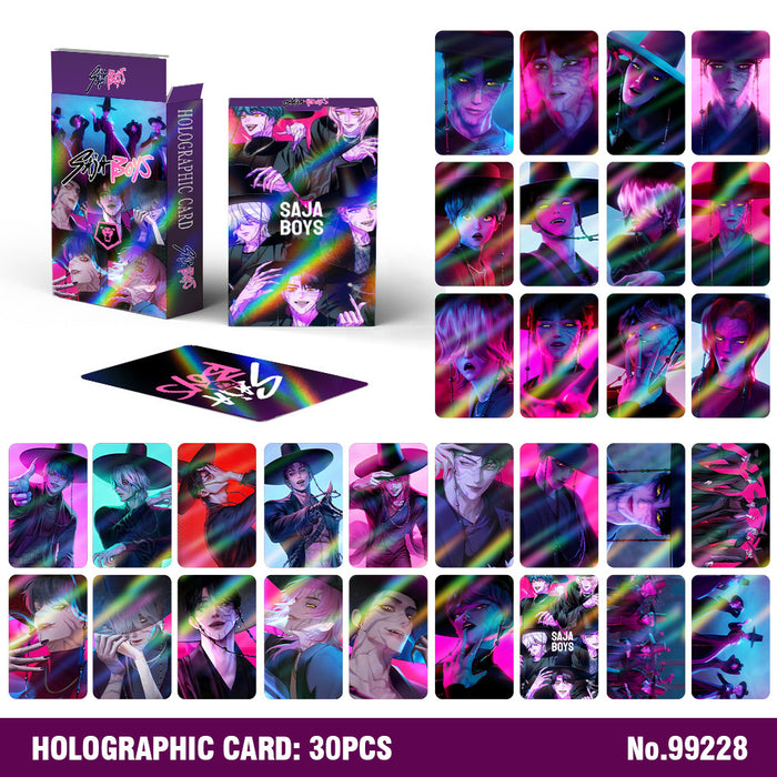 Wholesale 30-Piece Set of K-Pop Holographic Cartoon Collectible LOMO Cards