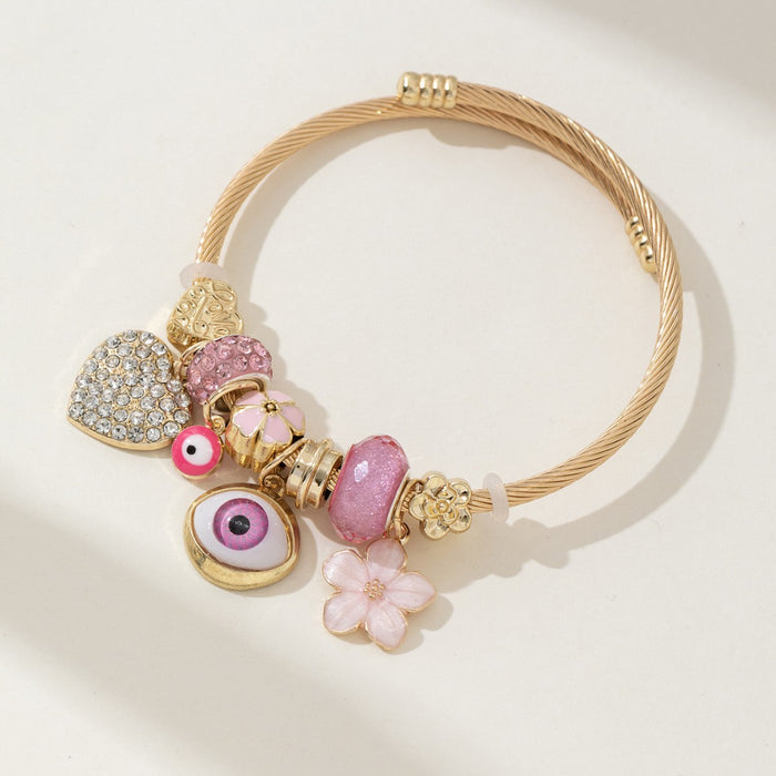 Wholesale DIY Beaded Bracelet Powder Devil Eye Love Flower