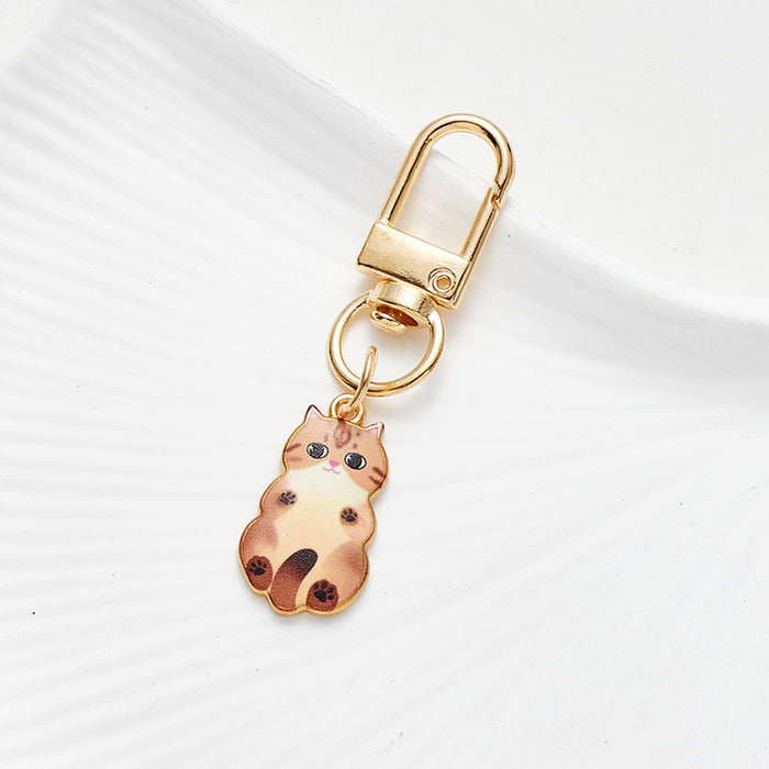 Wholesale Cute Alloy Cat Pendant Mini Car Keychain Zipper Decoration Pendant