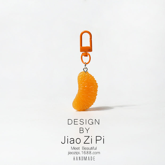 Wholesale orange key chain fun pendant simple bag small ornaments mini cute accessories