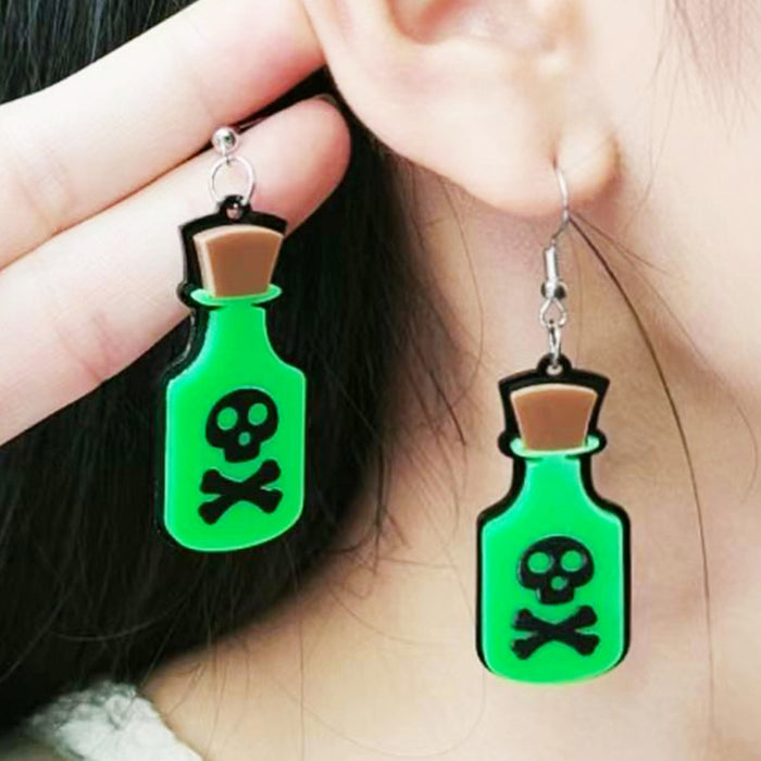 Wholesale  Creative Fun Earrings Green Series Frog Snake Acrylic Earrings Funny Personality Earrings Ear Accessories