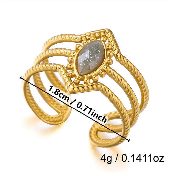 Wholesale Flower Sun Spiral Stainless Steel Open Ring Chic Fashion Jewelry Accessory