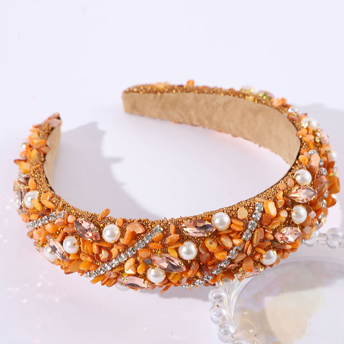 Wholesale Pearl and diamond headband personalized versatile fashion hair accessories banquet headdress