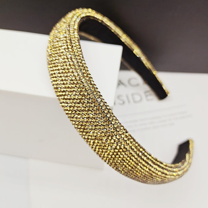 Wholesale Simple Full Diamond Wide Edge Non-slip Headband JDC-HD-YingT008