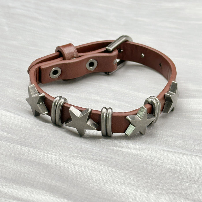 Wholesale Retro Soft Leather Star Leather Bracelet