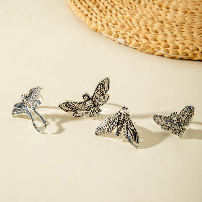 Wholesale Gothic Insect Skull Ring Set Alloy Electroplated Fashion Accessory MOQ≥200