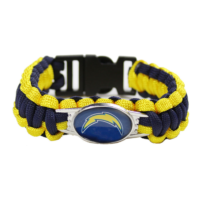 Wholesale  Football Team Woven Bracelet Outdoor Lifesaving Bracelet