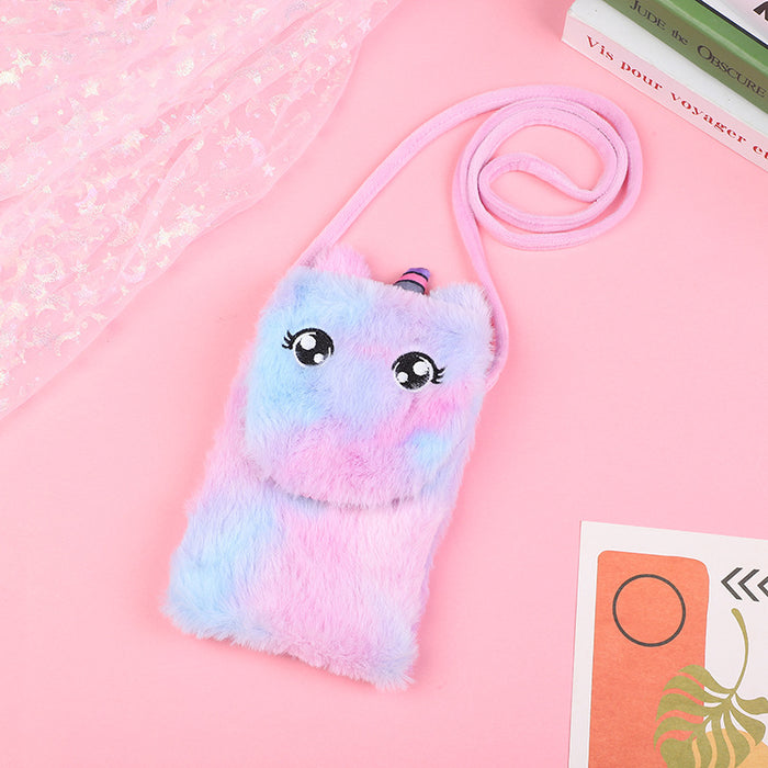 Wholesale Cartoon Plush Unicorn Children' s Crossbody Bag