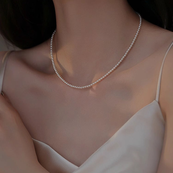 Wholesale Rice pearl necklace, women's collarbone chain, neck chain, double-layer layered women's necklace