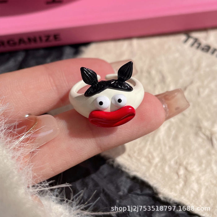Wholesale Cartoon Drip Oil Opening Ring Personalized Ring