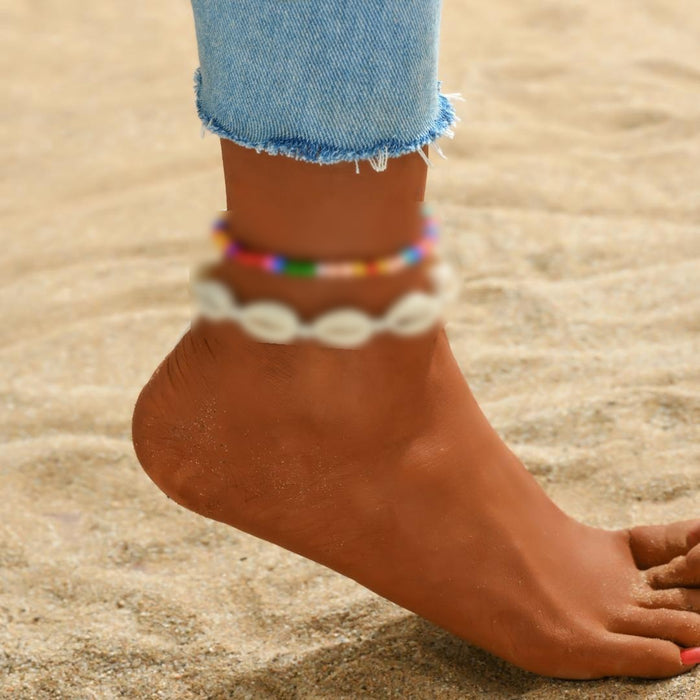 Wholesale Trendy Alloy Flower Anklet Simple Design Vacation Jewelry MOQ≥2